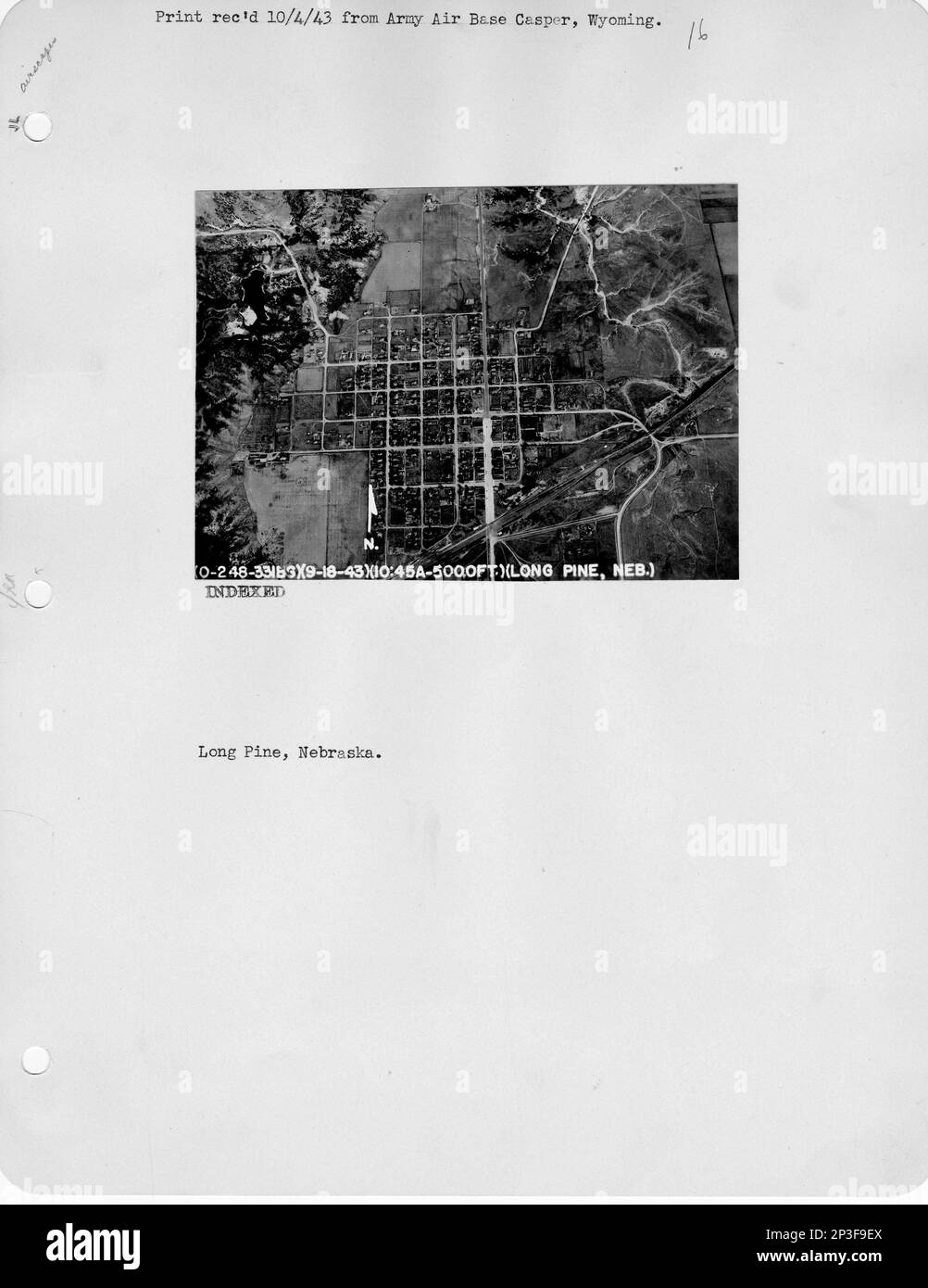 Nebraska - Kimball through Long Pine, Aerial Photograph. Stock Photo
