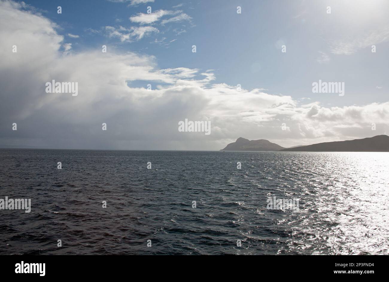 Holy Island viewed from the ferry Caledonian Isles travelling between ...