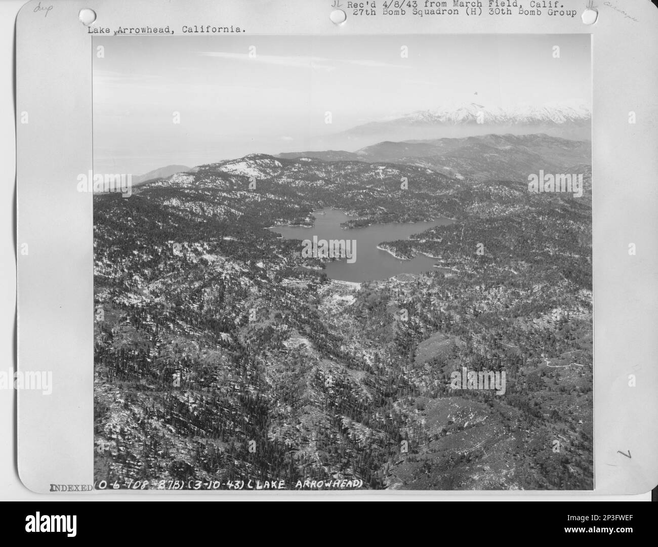 California LaJolla through Lake Arrowhead, Aerial Photograph Stock