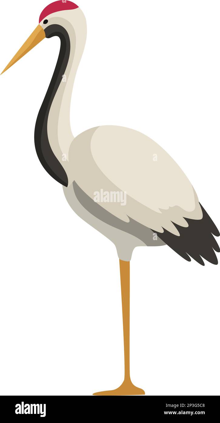 red crowned crane japanese Stock Vector