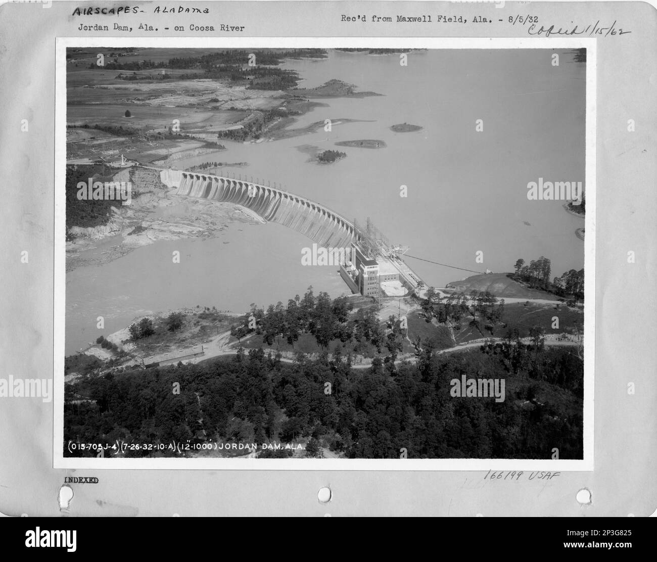 Alabama Jordan Dam, Aerial Photograph Stock Photo Alamy