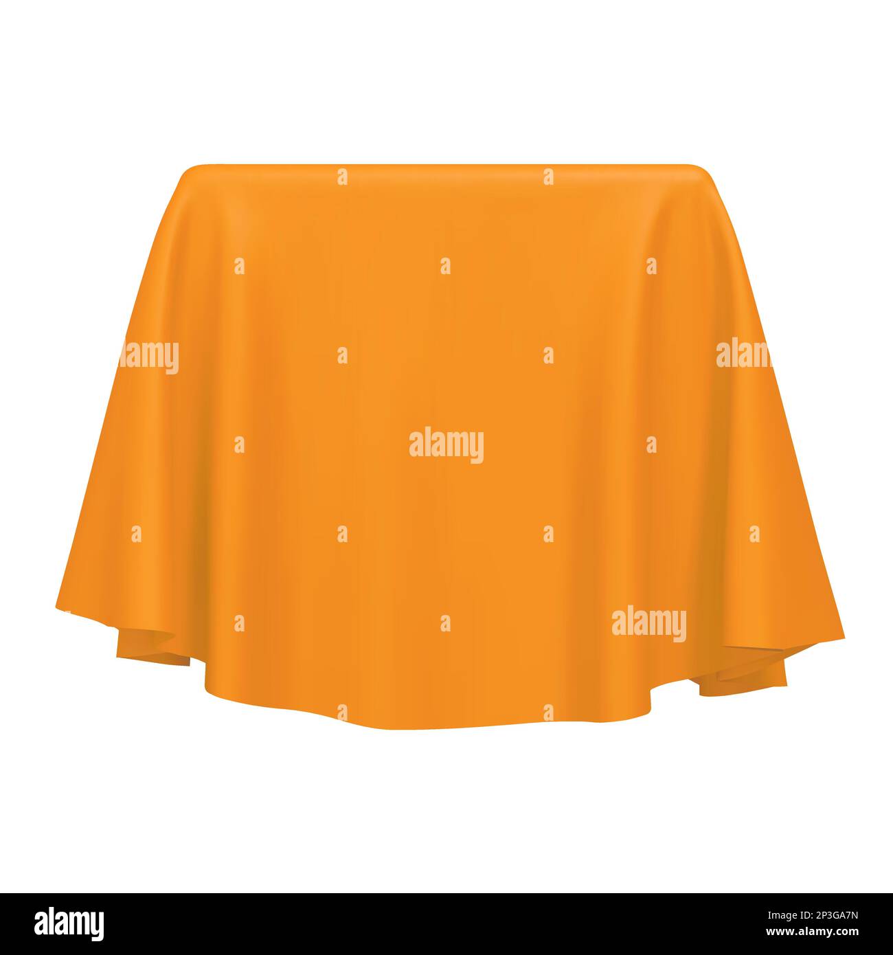 Orange fabric covering a cube or rectangular shape Stock Vector