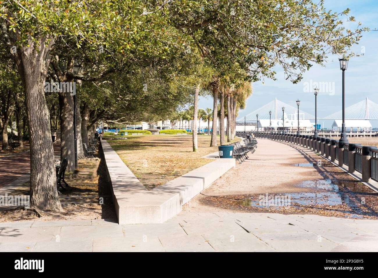Gated entrance to Charleston Waterfront Park, Charleston, South