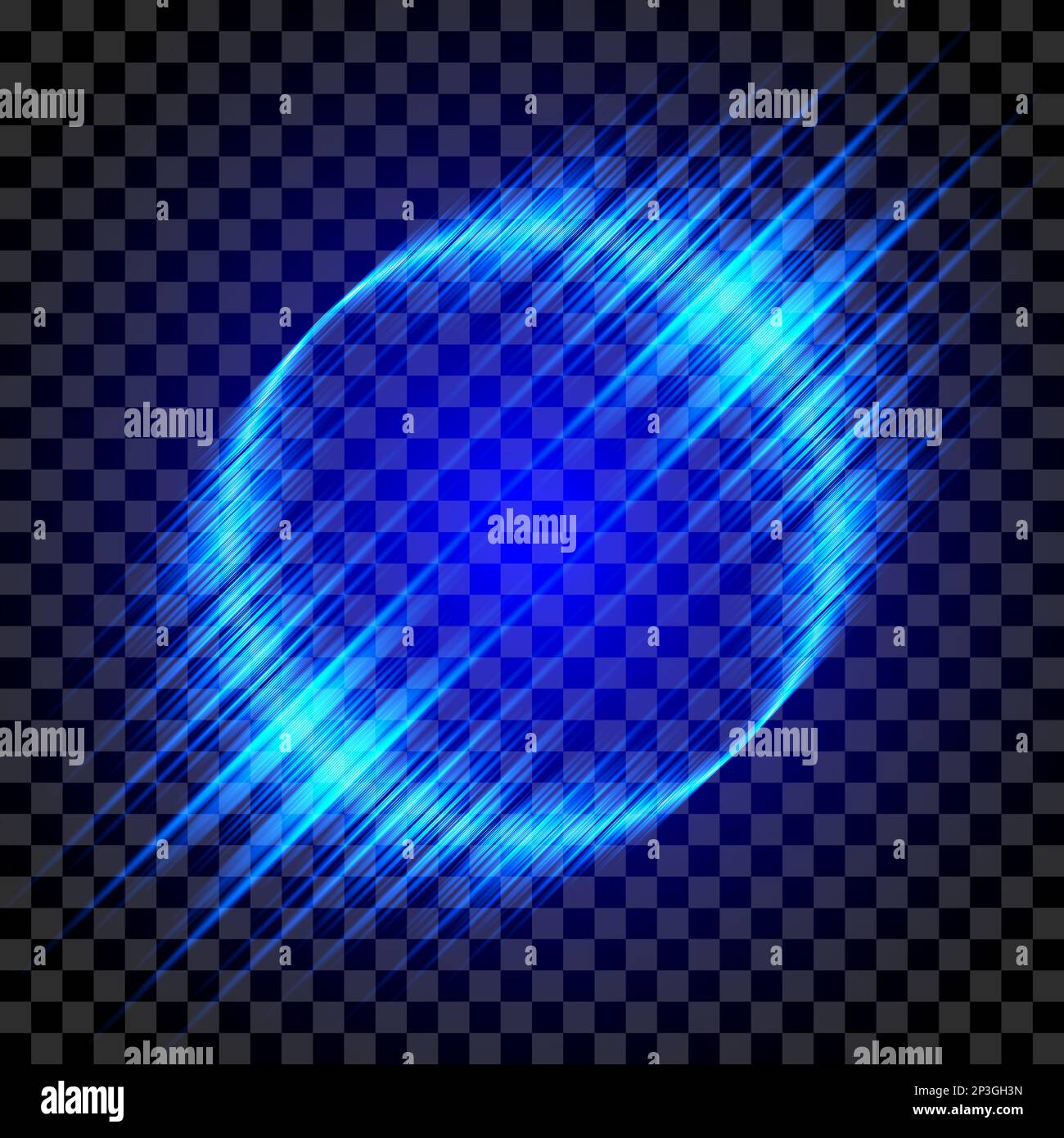 Blue glowing circle with glowing rays. Elegant Illuminated light ring