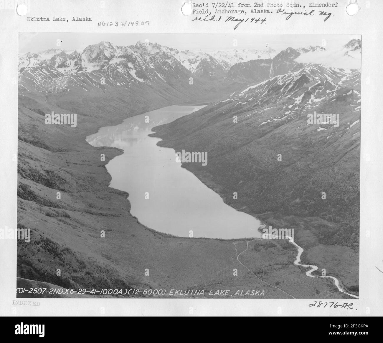 Alaska Eklutna Lake, Aerial Photograph Stock Photo Alamy