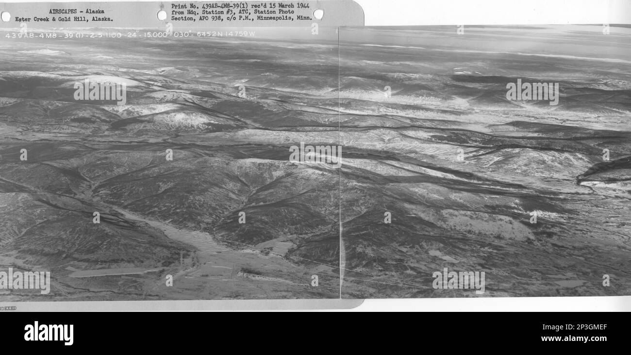 Alaska Ellsworth through Ester Creek & Gold Hill, Aerial Photograph