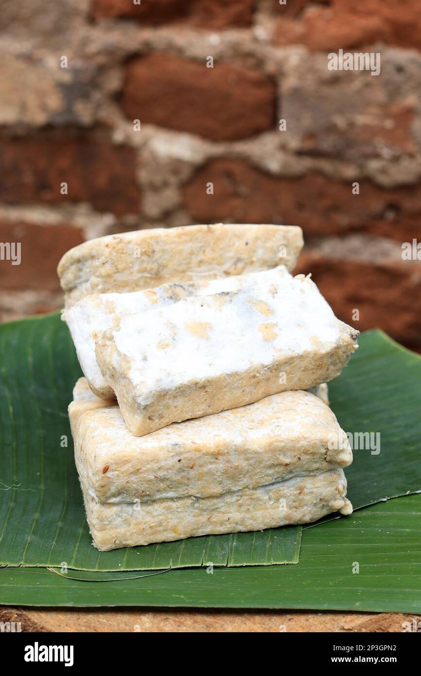 Raw Tempeh Gembus or Tempe Gembos, Soft Tempeh made from Tofu Pulp Dregs Stock Photo Alamy