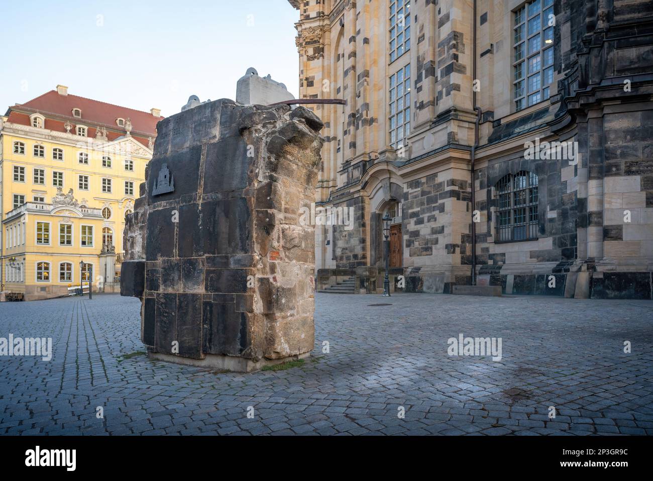Dome fragment of the old Frauenkirche destroyed during World War II - Dresden, Soxony, Germany Stock Photo