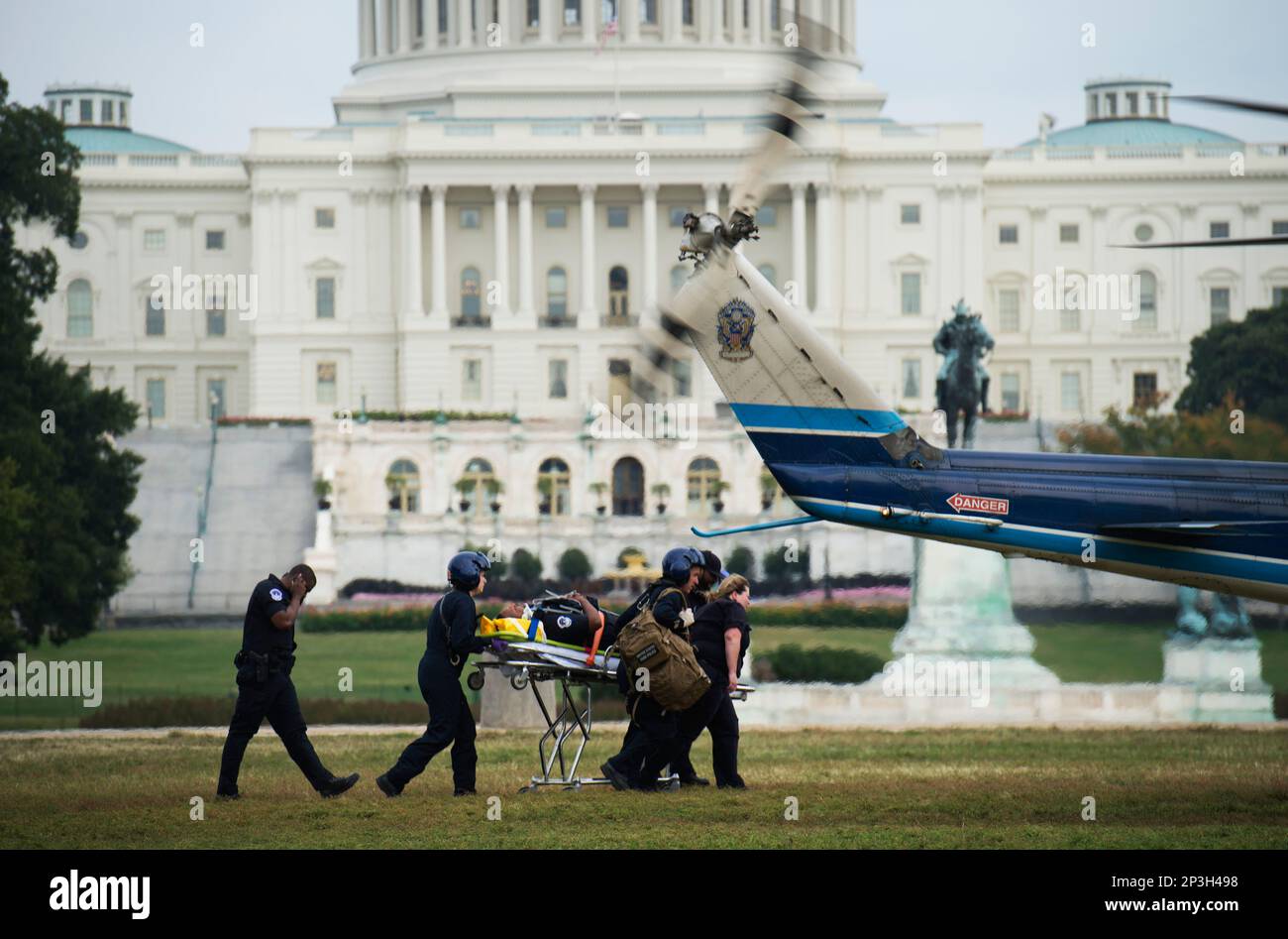 United States October 03 A U S Capitol Police Officer Is Taken To A