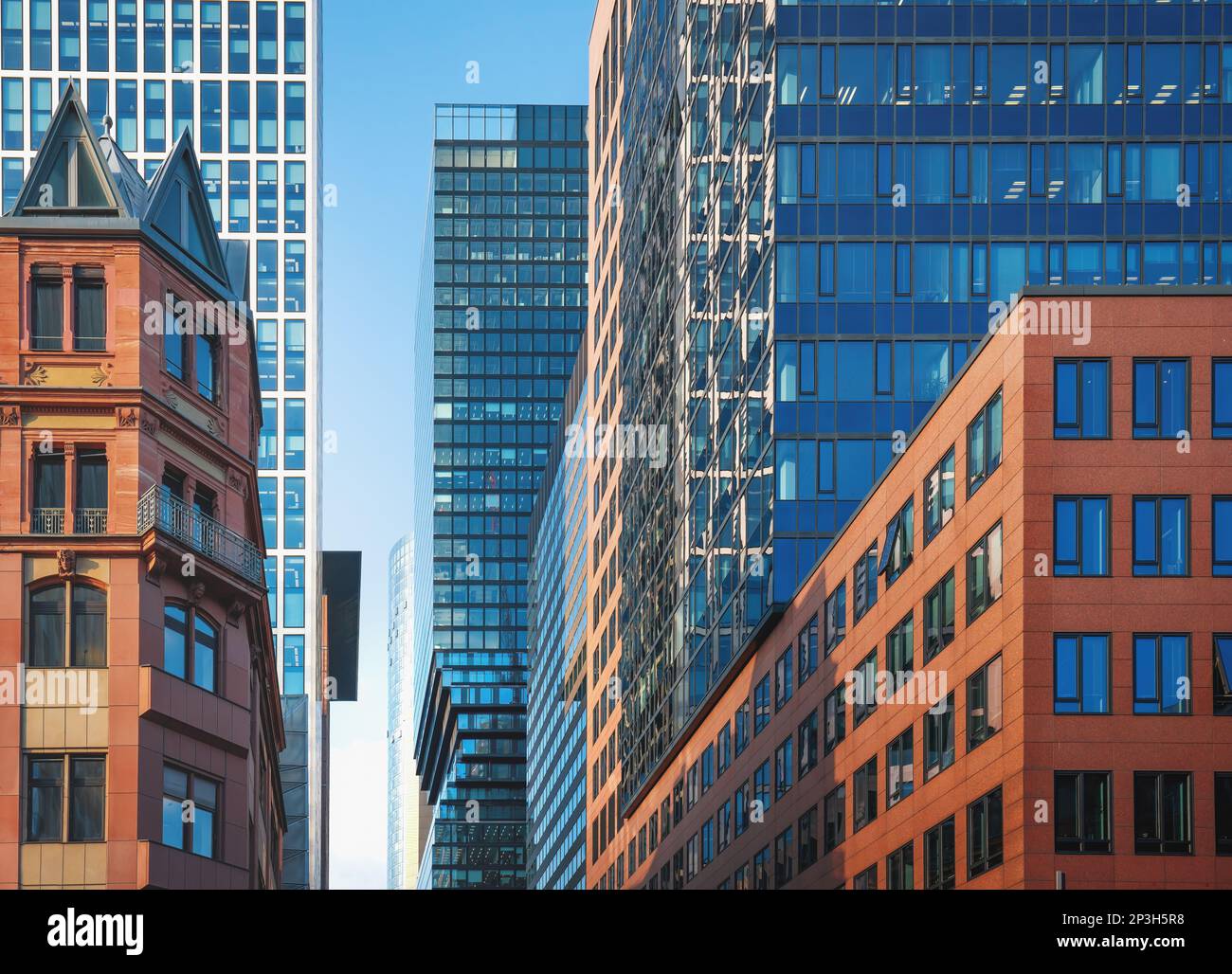 Modern Buildings at Bankenviertel business district - Frankfurt, Germany Stock Photo