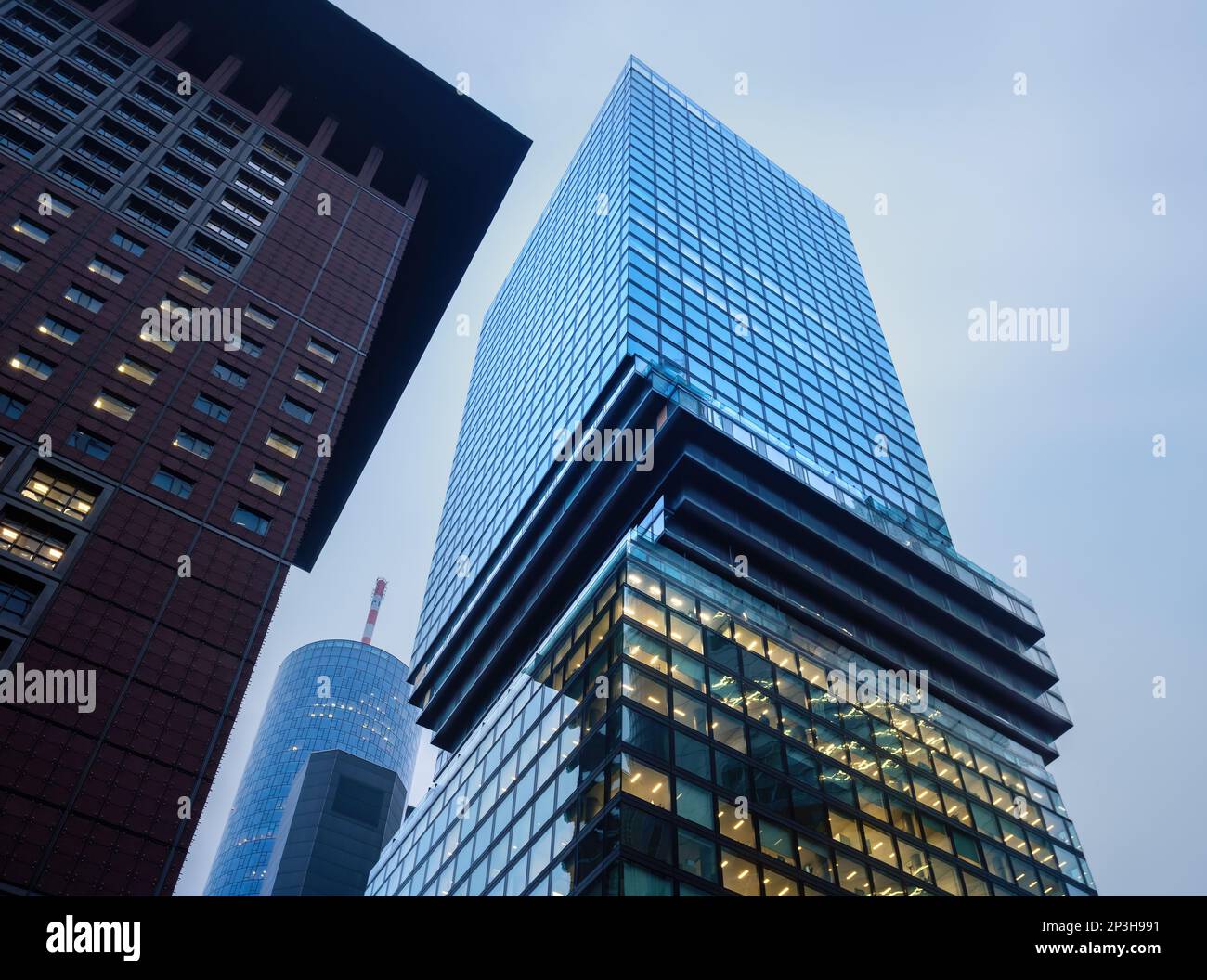 Omniturm Tower and modern buildings - Frankfurt, Germany Stock Photo