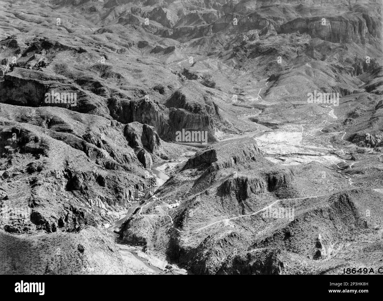 Arizona Leupp through Morman Flats Dam, Aerial Photograph Stock Photo