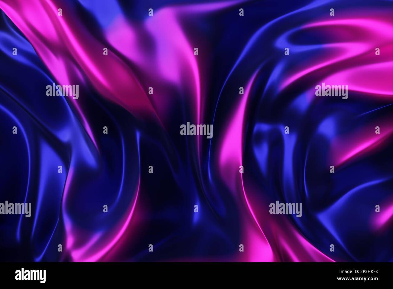 Smooth fluid curves. Liquid metal waves. 3d rendering Stock Photo - Alamy