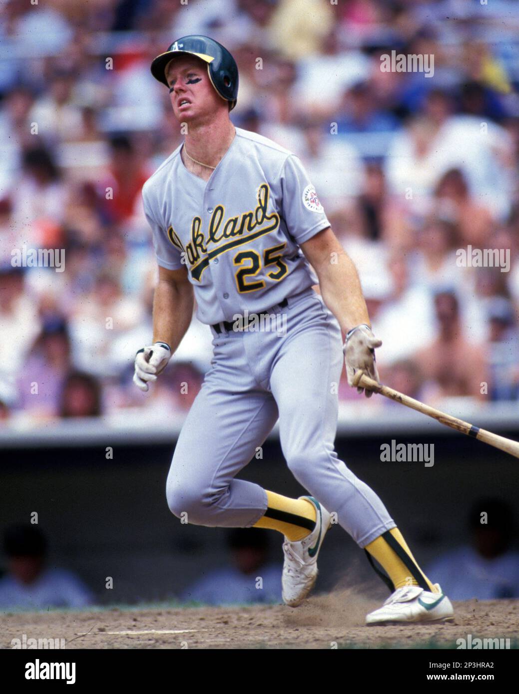 Oakland A's Mark McGwire(25) in action during a game from his 1988