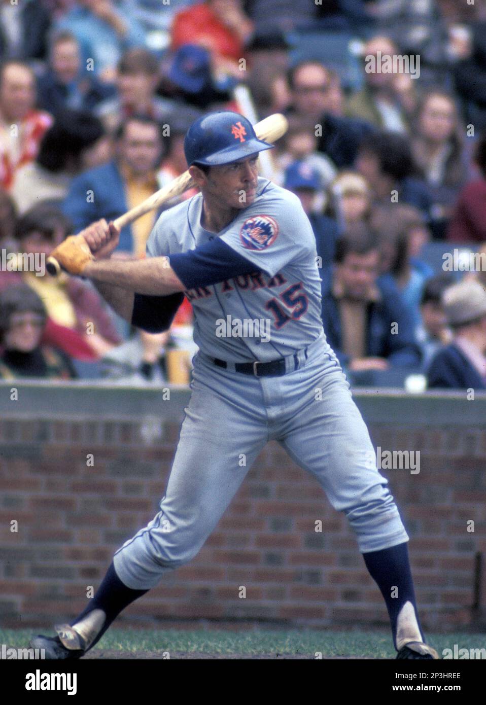 New York Mets Jerry Grote (15) during a game from his career with the ...