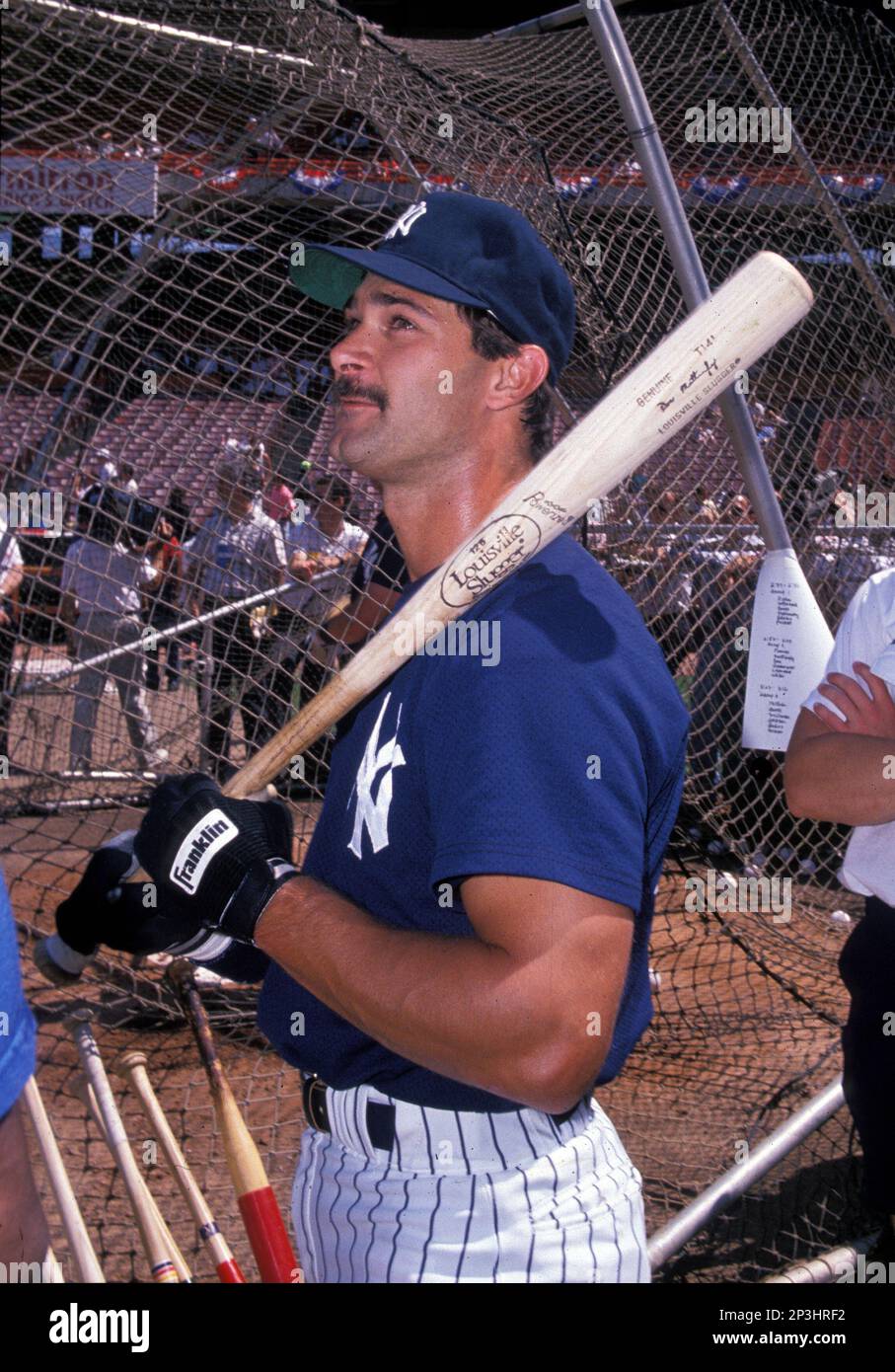 New York Yankees Don Mattingly (23) during a game from the 1989 season. Don  Mattingly played for 14 years all with the Yankees, was a 6-time All-Star  and won the American League