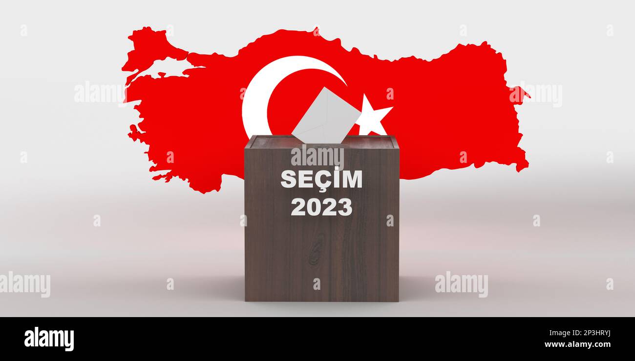 General and Presidential elections in Turkey 2023 concept. White