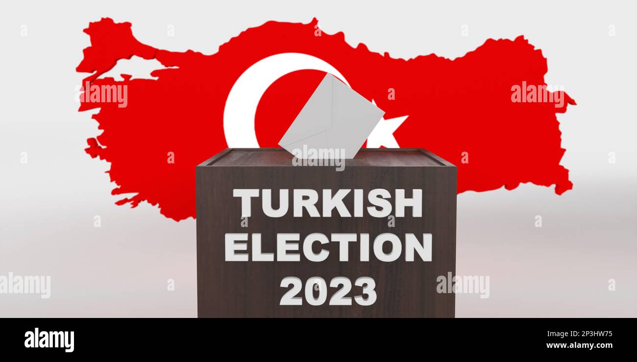 General and Presidential elections in Turkey 2023 concept. White