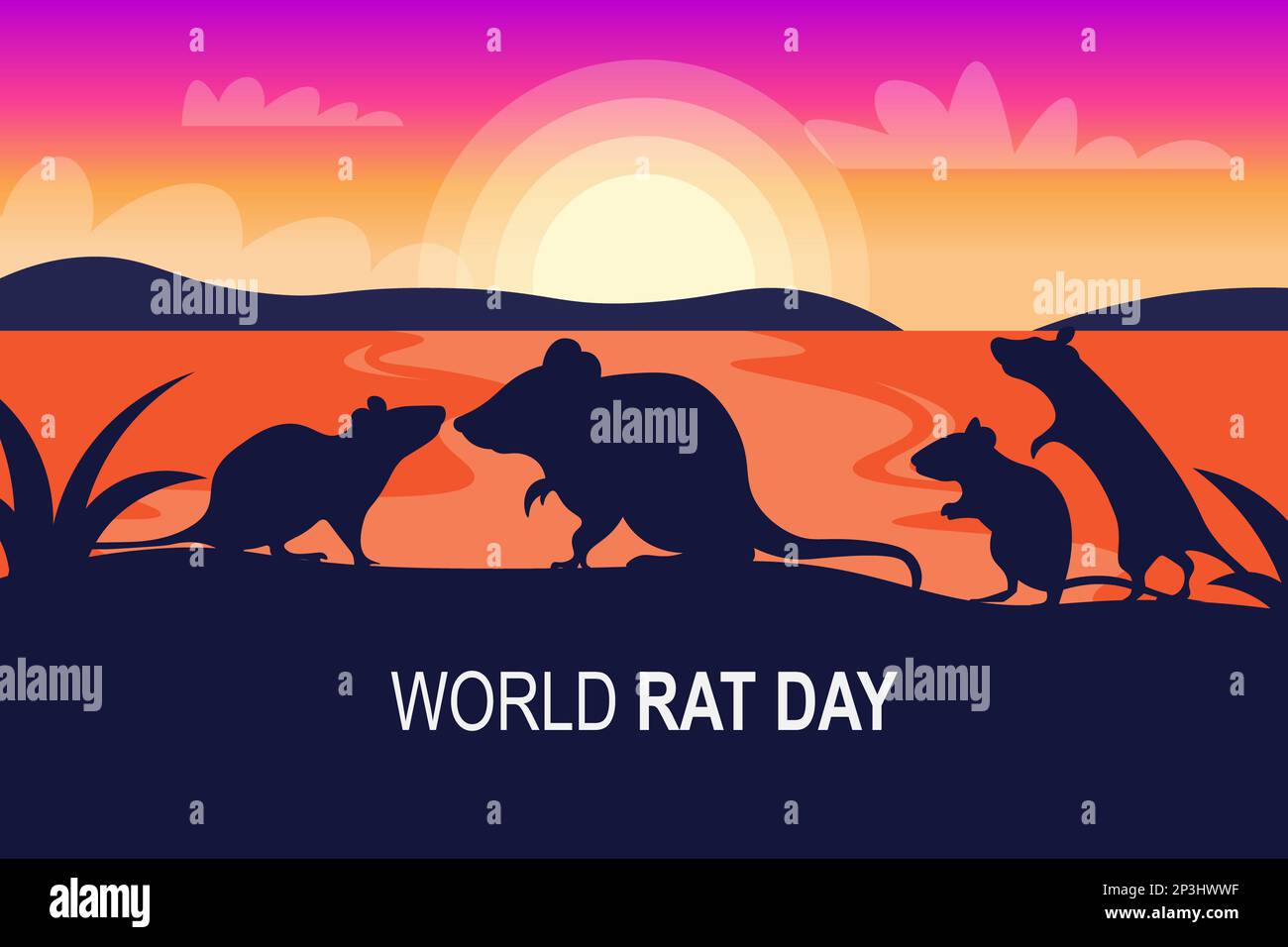 World Rat Day background. Vector illustration background Stock Photo