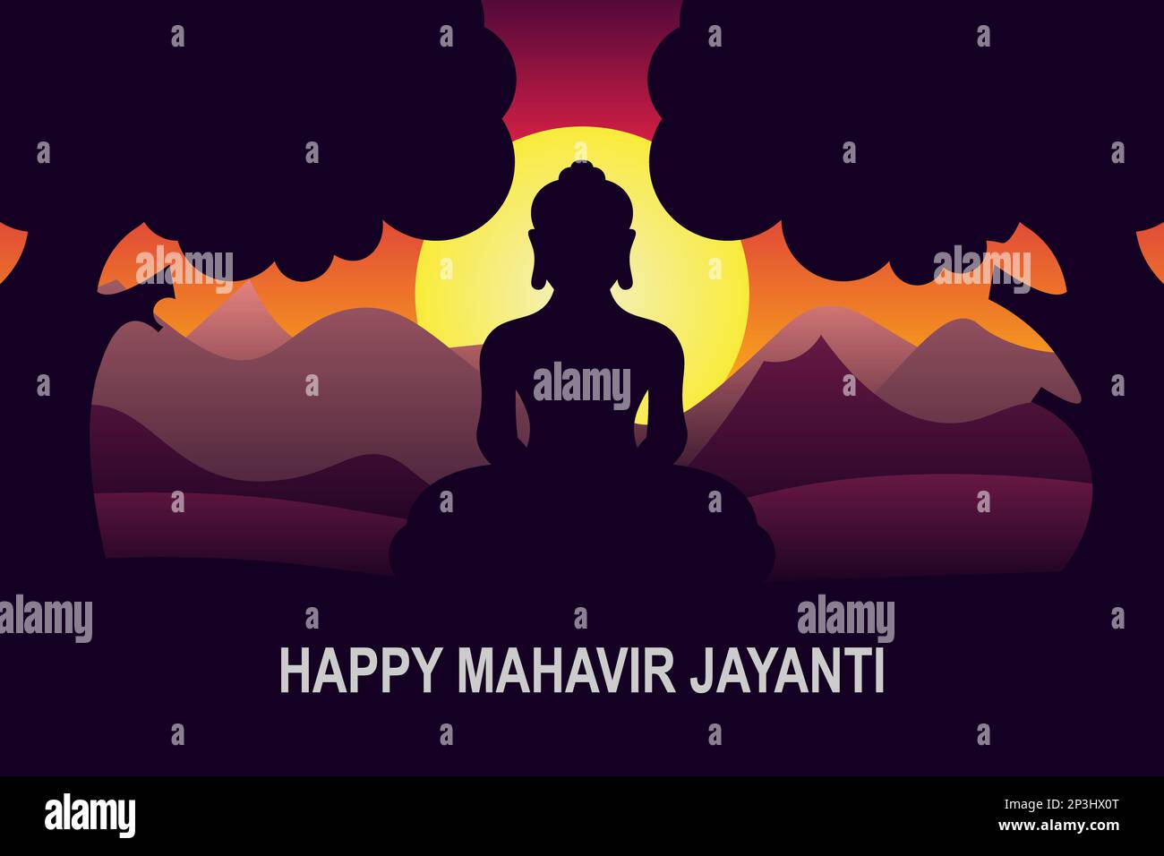 Mahavir Jayanti background. Religious, Educational, Historical. Vector illustration background. Stock Photo