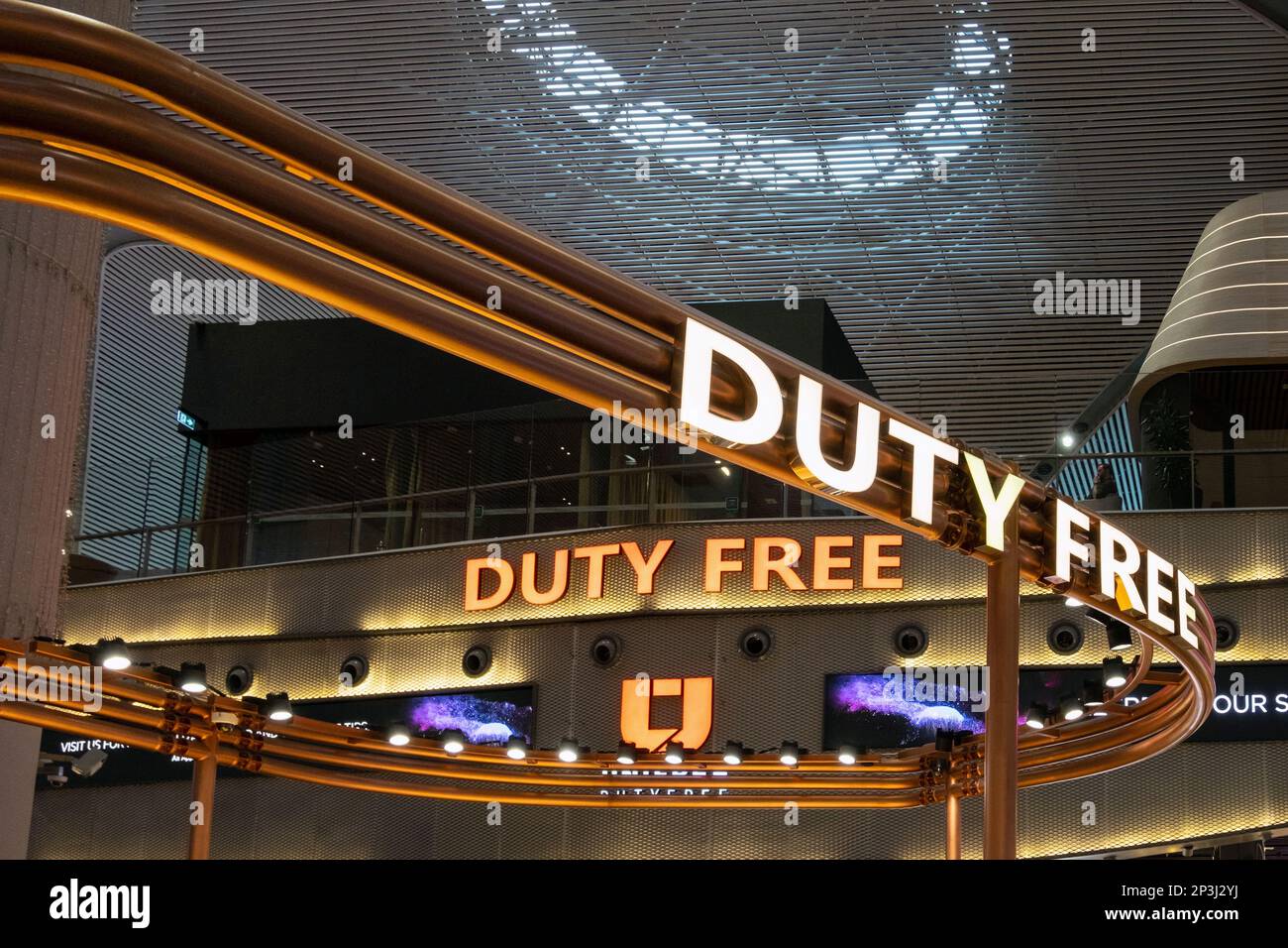 Duty Free logo displaied at the interantional airport of Istanbul