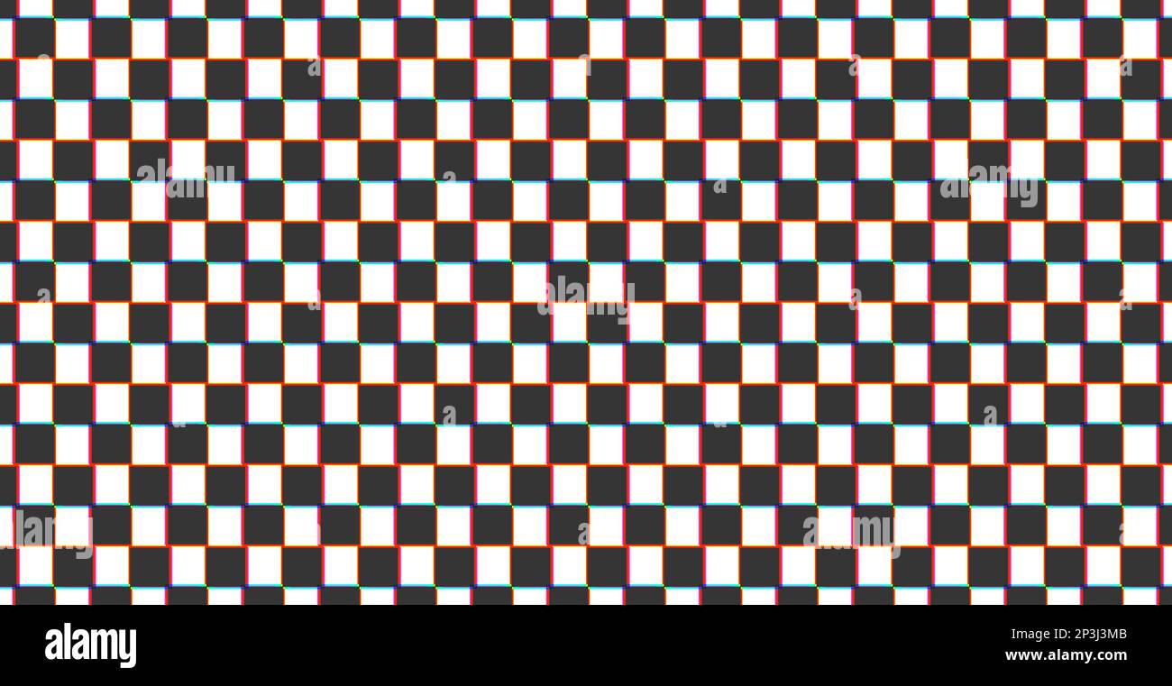 Checkered pattern, chess squares, glitch background. Digital error, interference, noise Stock Vector