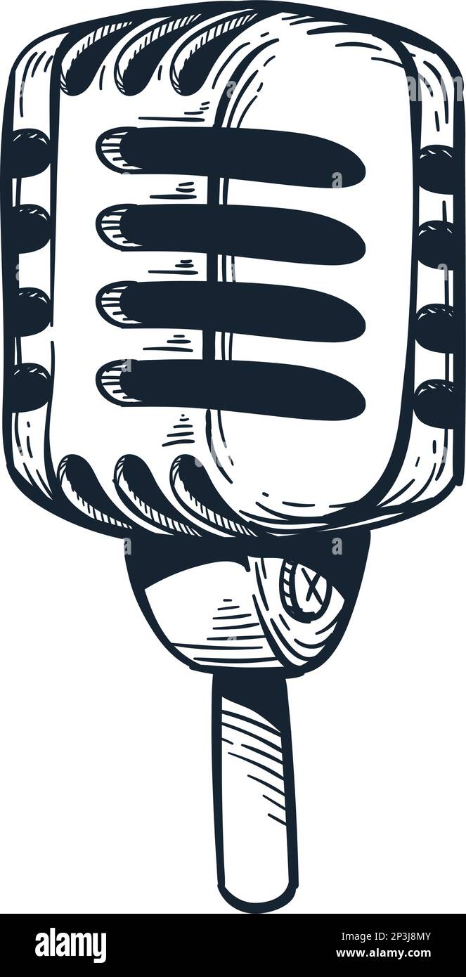 retro microphone audio device Stock Vector Image & Art - Alamy