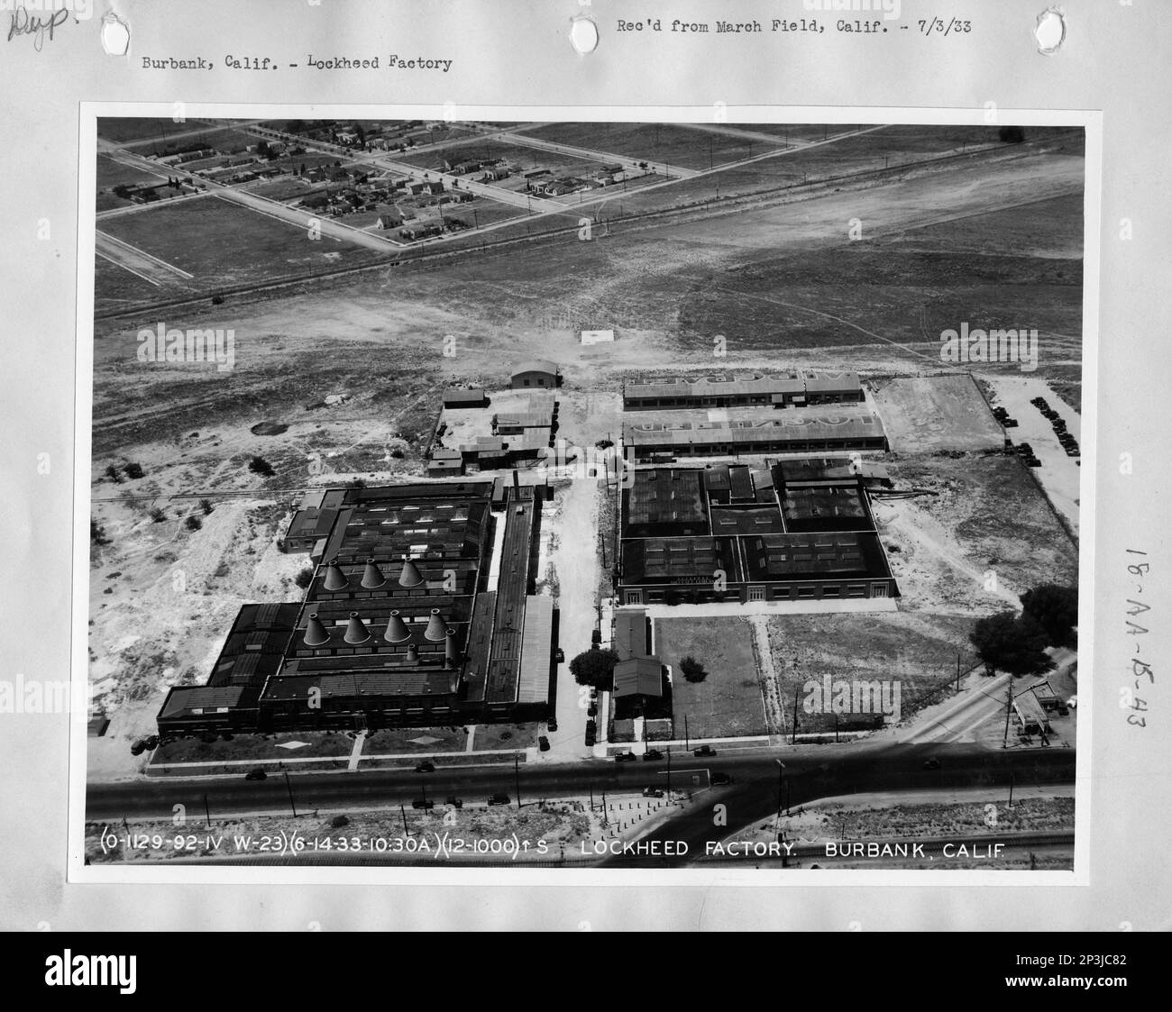 California Bonita Cove through Cabazon, Aerial Photograph Stock Photo