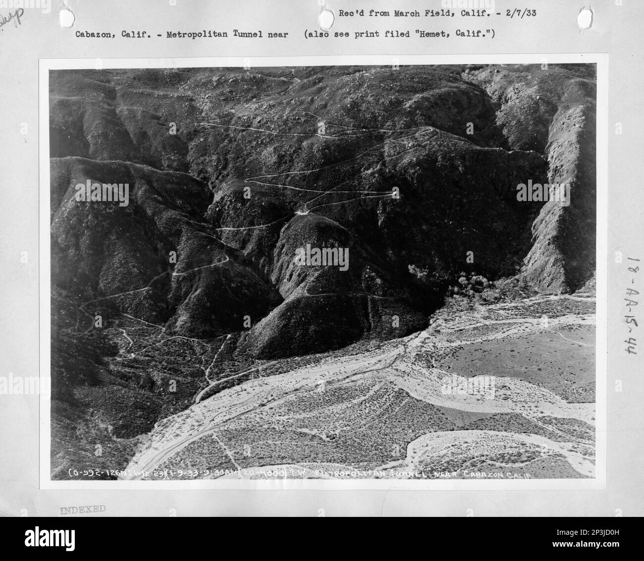 California Bonita Cove through Cabazon, Aerial Photograph Stock Photo