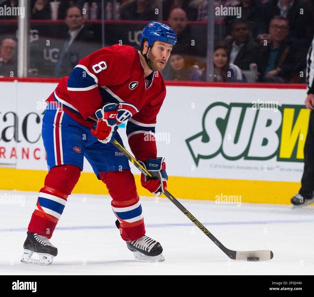 JAN 20, 2015 : Montreal Canadiens right wing Dale Weise #22 in action  during an NHL game between the Nashville Predators and the Montreal  Canadiens at the Bell Centre in Montreal, Quebec