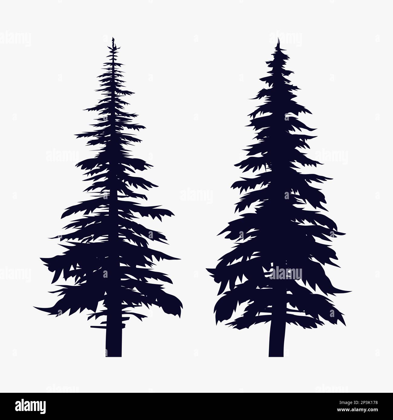 Silhouettes pine trees on Stock Vector Images - Alamy