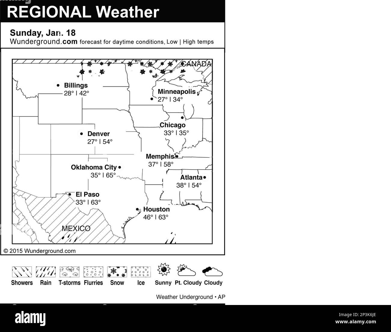 This is the Weather Underground forecast for Sunday, Jan. 18, 2015 for