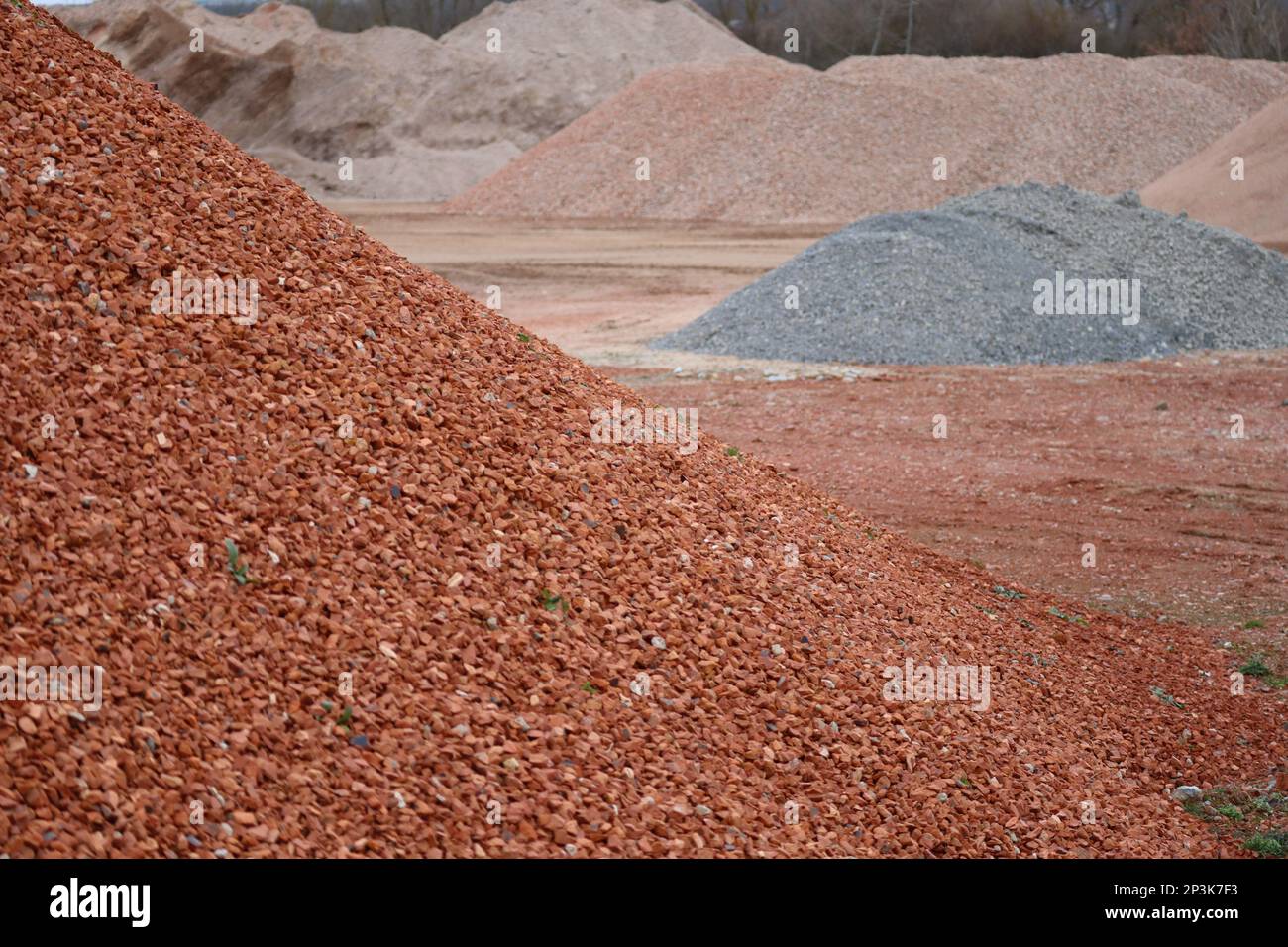 shredded Roof tiles at a Landfill Stock Photo