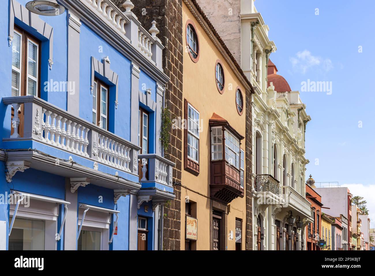 Architectural detail in the old Town of San Cristobal de La Laguna, Tenerife, Canary Islands Stock Photo