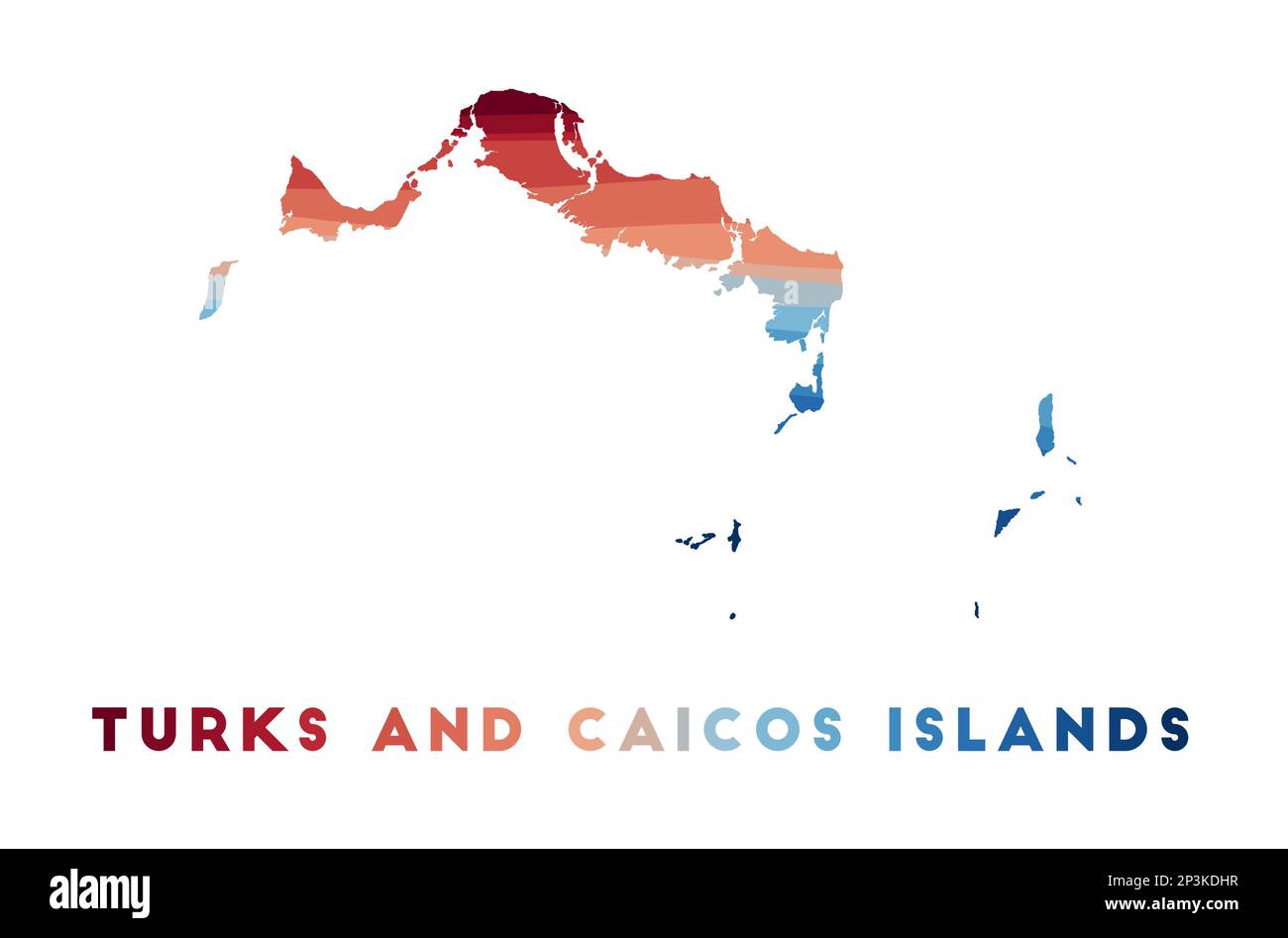 Turks and Caicos Islands map Map - Turks And Caicos Islands Map Map Of The Island With Beautiful Geometric Waves In Red Blue Colors Vivid Turks And Caicos Islands Shape Vector Illust 2P3KDHR 