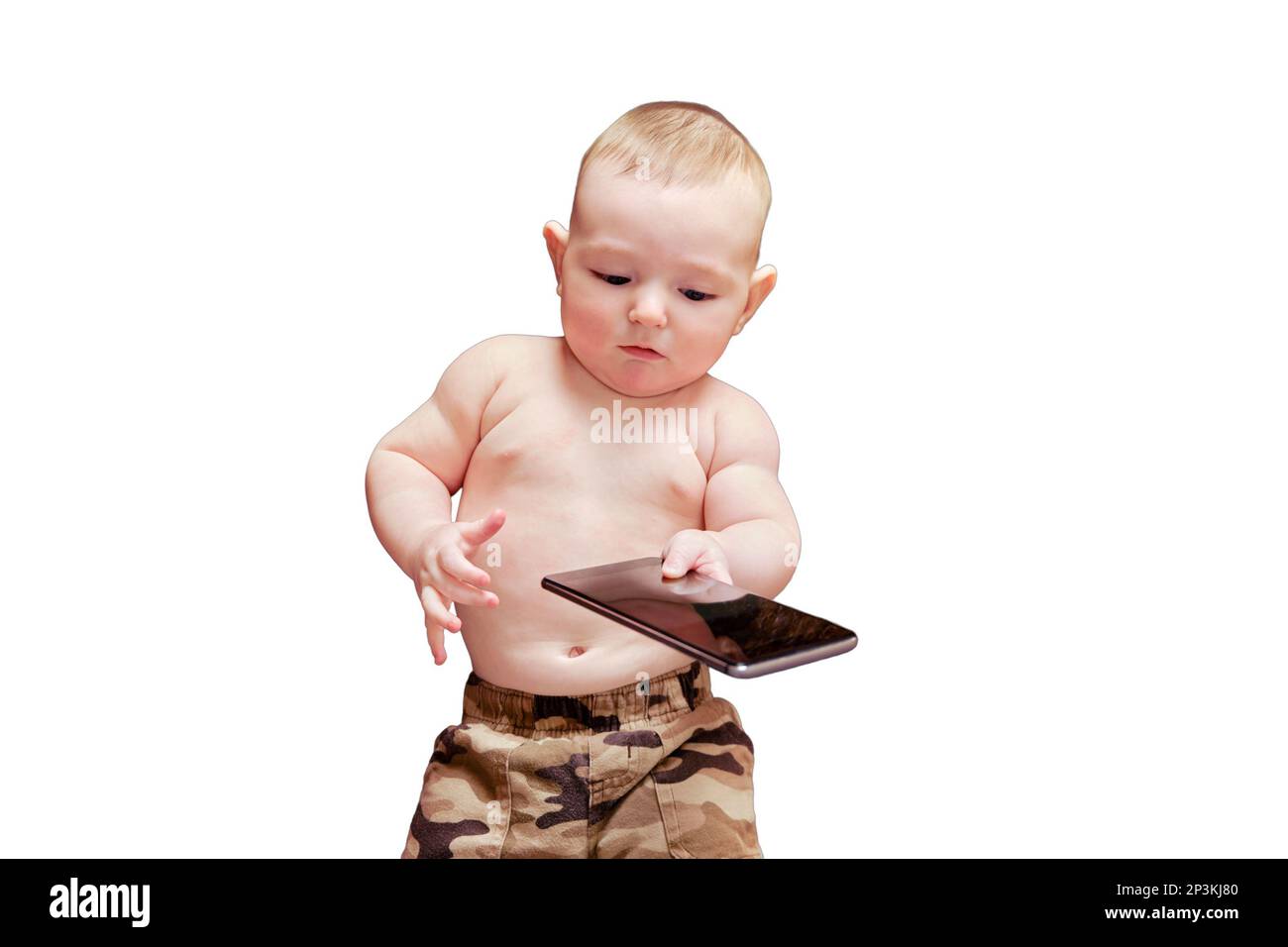 Kids Gadgets Happy Excited Little Boy Pointing Smartphone Blank White Stock  Photo by ©Milkos 615784680