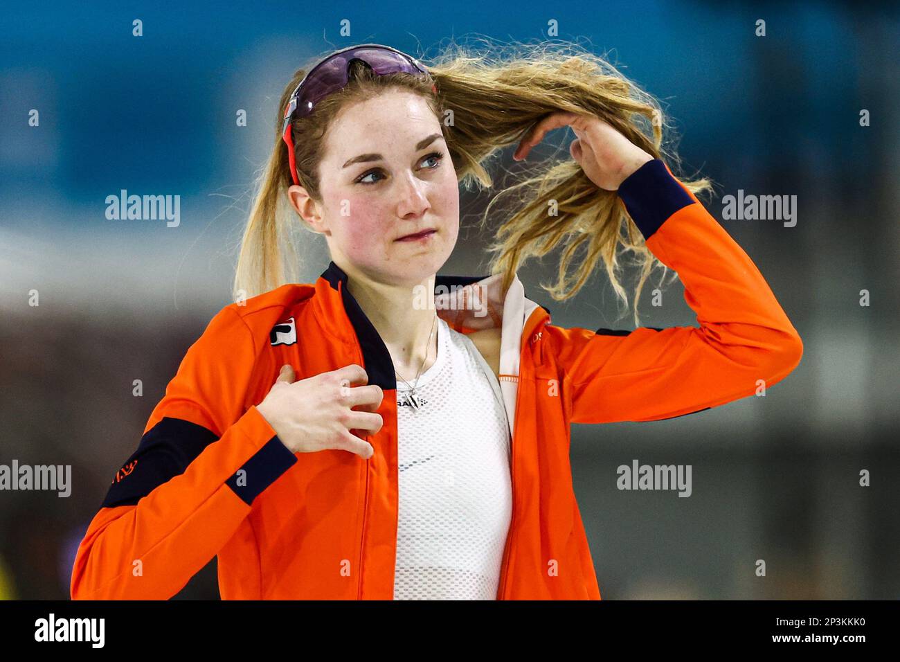 HERENVEEN - Sanne in 't Hof (NED) during the 5000 meters for