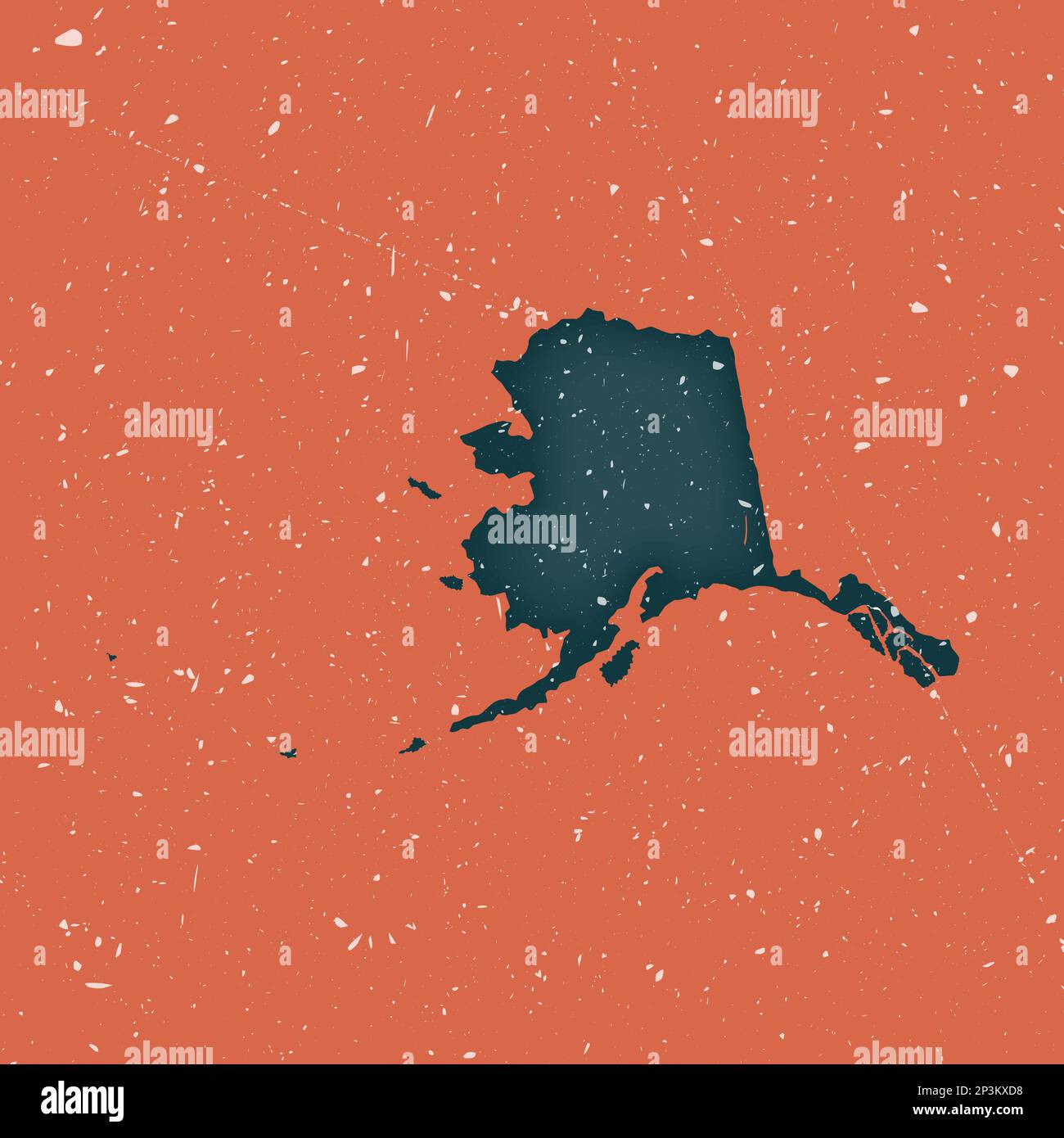 Alaska vintage map. Grunge map of the us state with distressed texture
