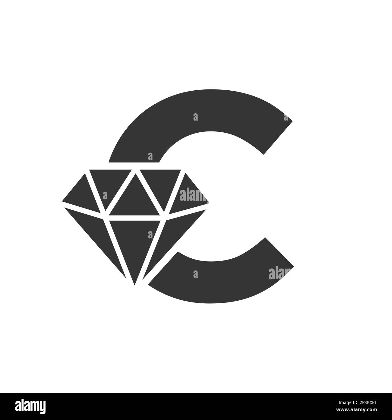 Letter C Diamond Logo Design. Jewelry Logo With Diamond Icon Vector