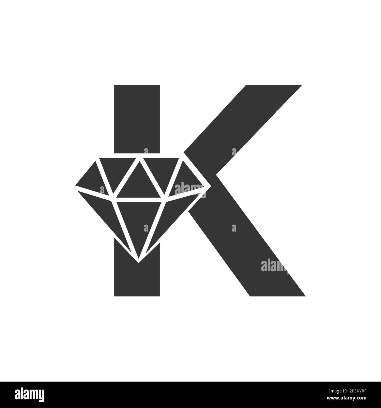 Letter K Diamond Logo Design. Jewelry Logo With Diamond Icon Vector ...