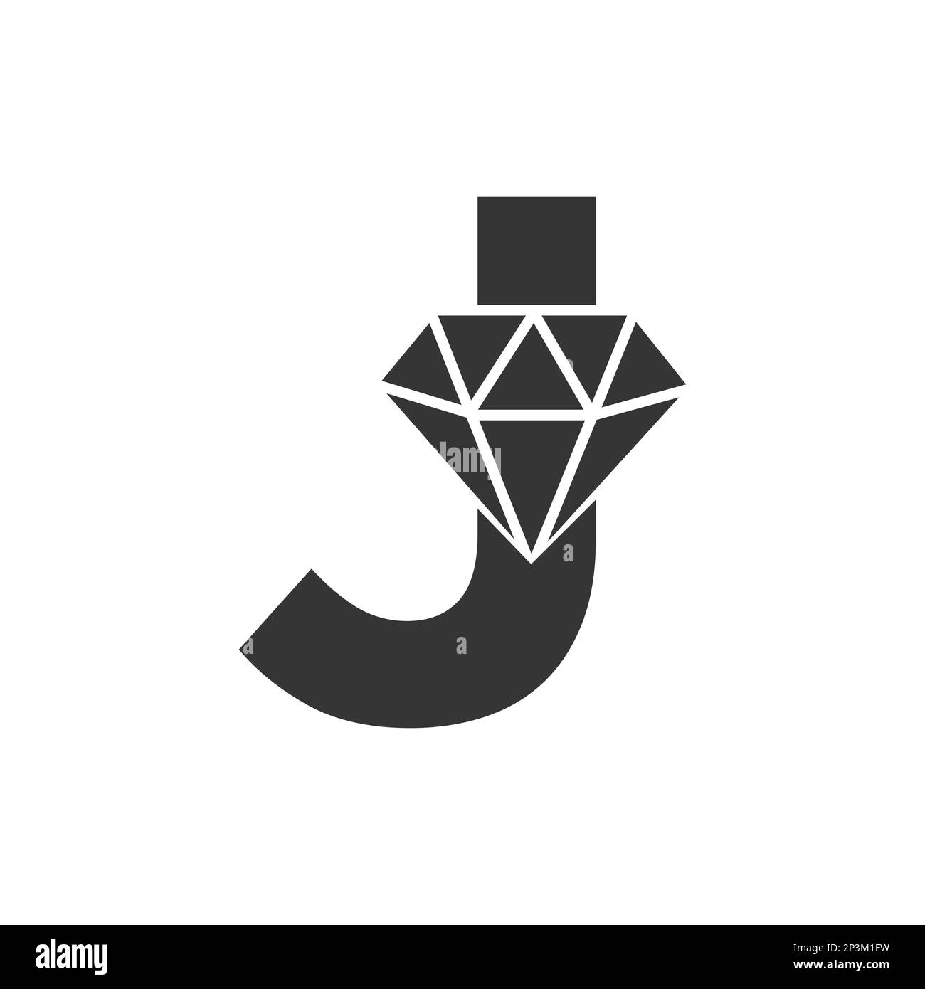 Letter J Diamond Logo Design. Jewelry Logo With Diamond Icon Vector