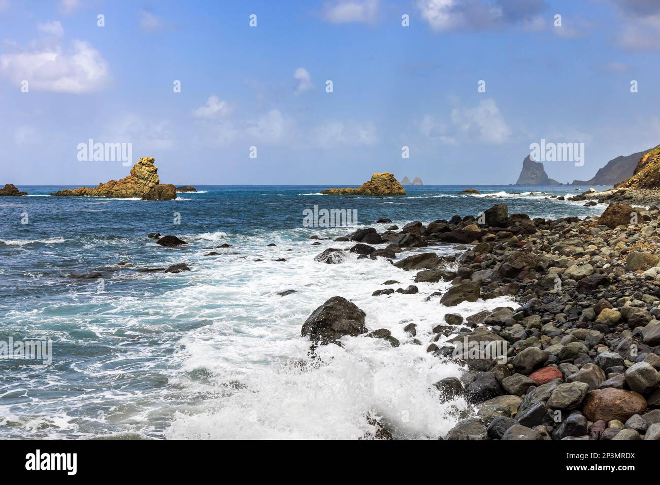 Los Galiones rocks near Roque de Las Bodegas beach in the area of Taganana, Tenerife Island, Spain Stock Photo