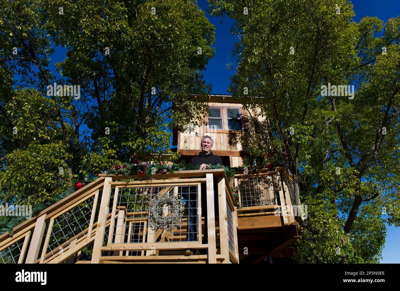 In this Dec. 30, 2014 photo, Mike Splinter stands on stairs going up to ...