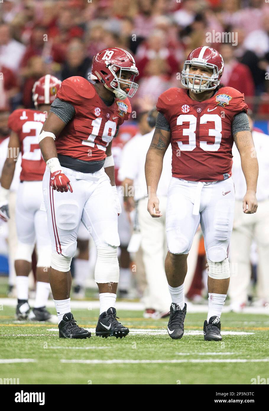 University of Alabama Football Player in Action 2015