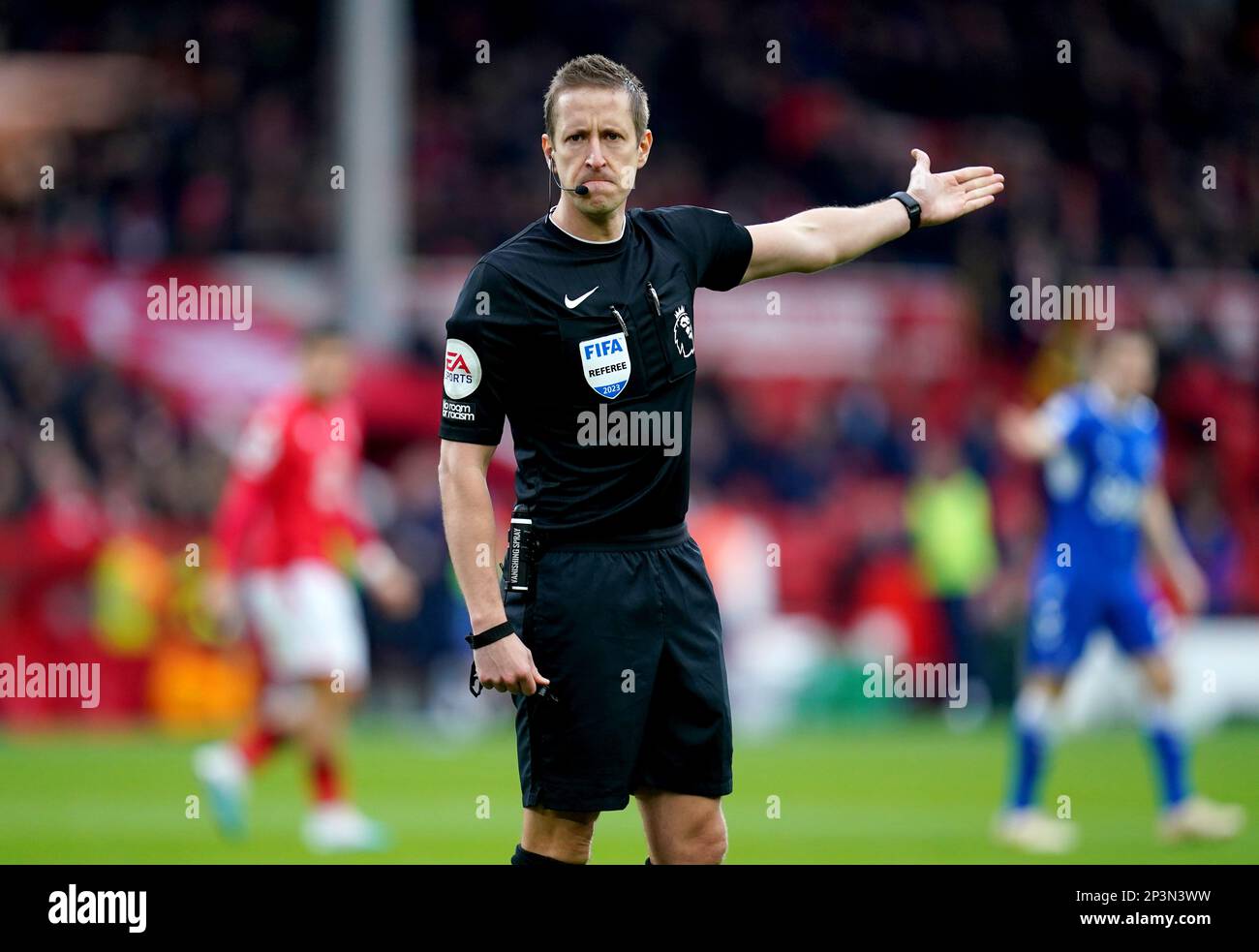 Referee John Brooks during the Premier League match at the City Ground
