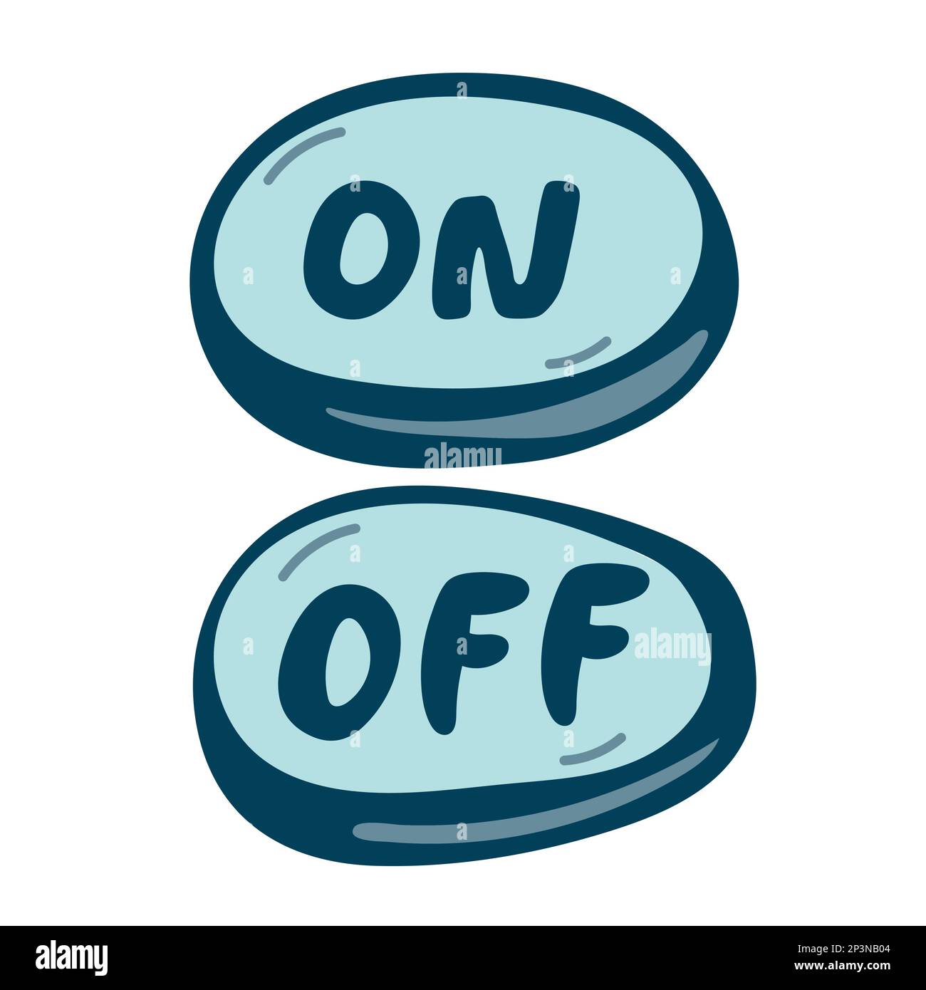 On and Off Toggle Switch Buttons with Lettering Modern Devices User Interface Mockup or Template