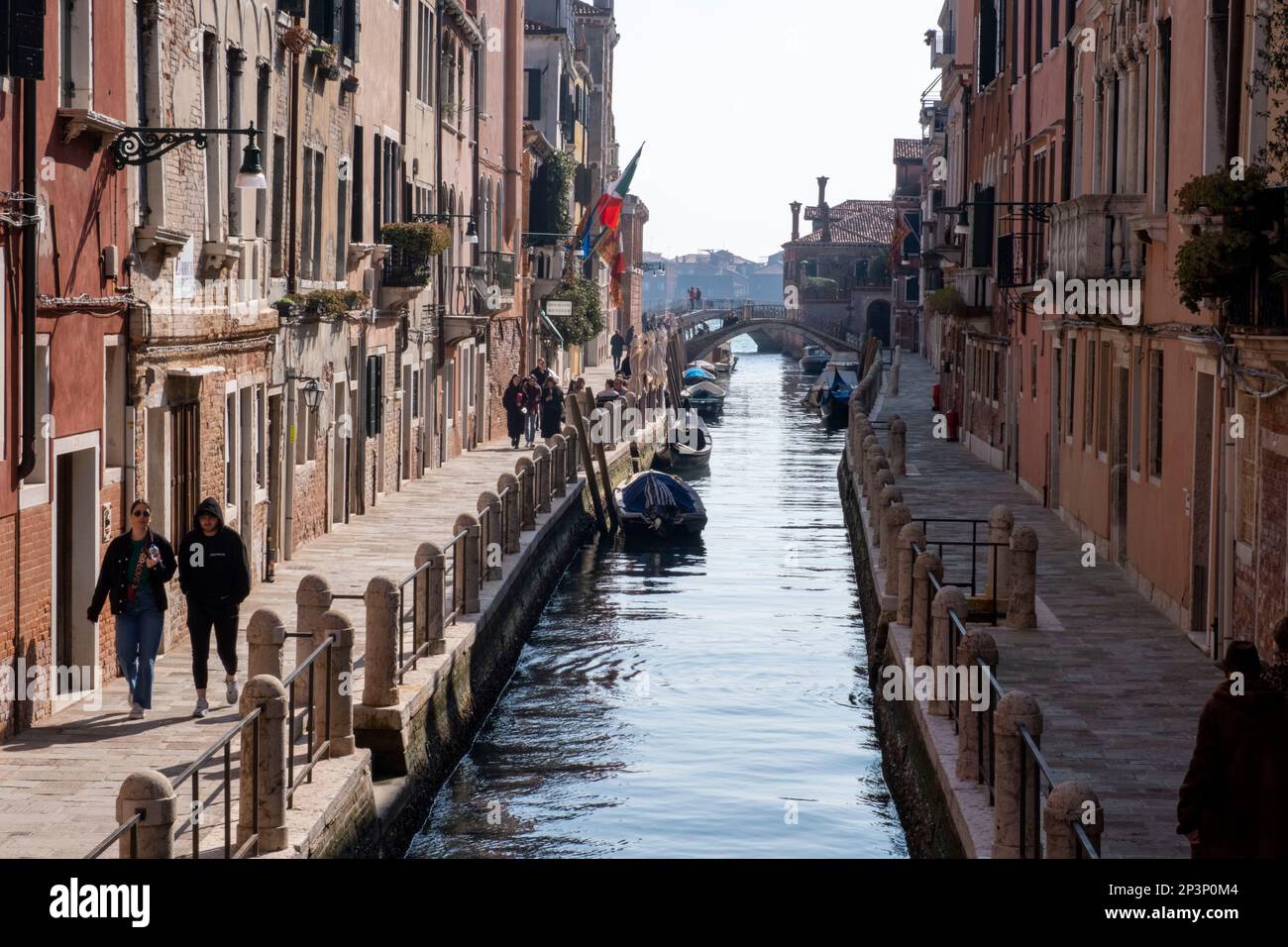 View of the Fondamenta Soranzo detta Fornace along the Rio della Fornace, Venice, Italy. Stock Photo