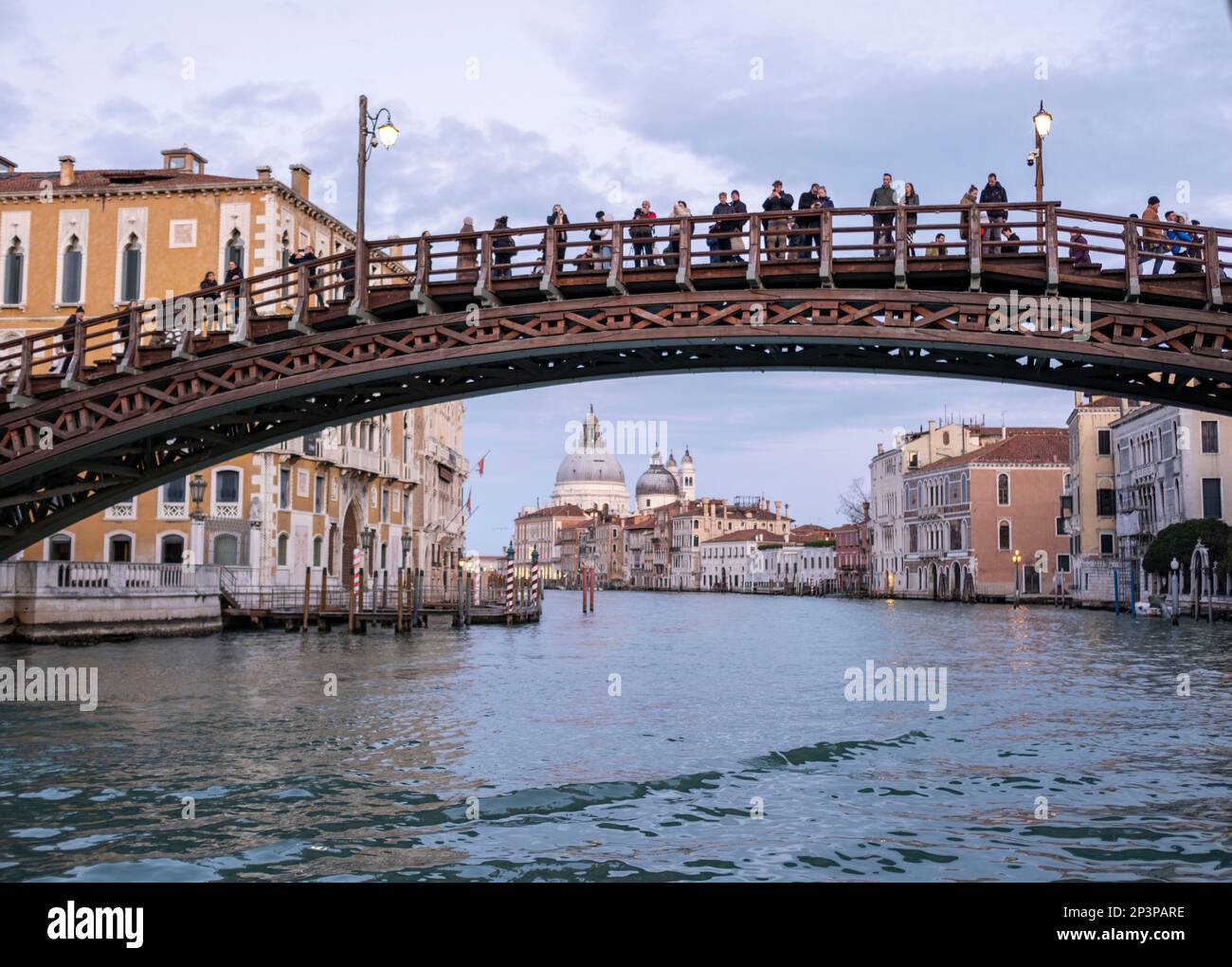 The Grand Canal, at Accademia Bridge, Venice, Italy Stock Photo