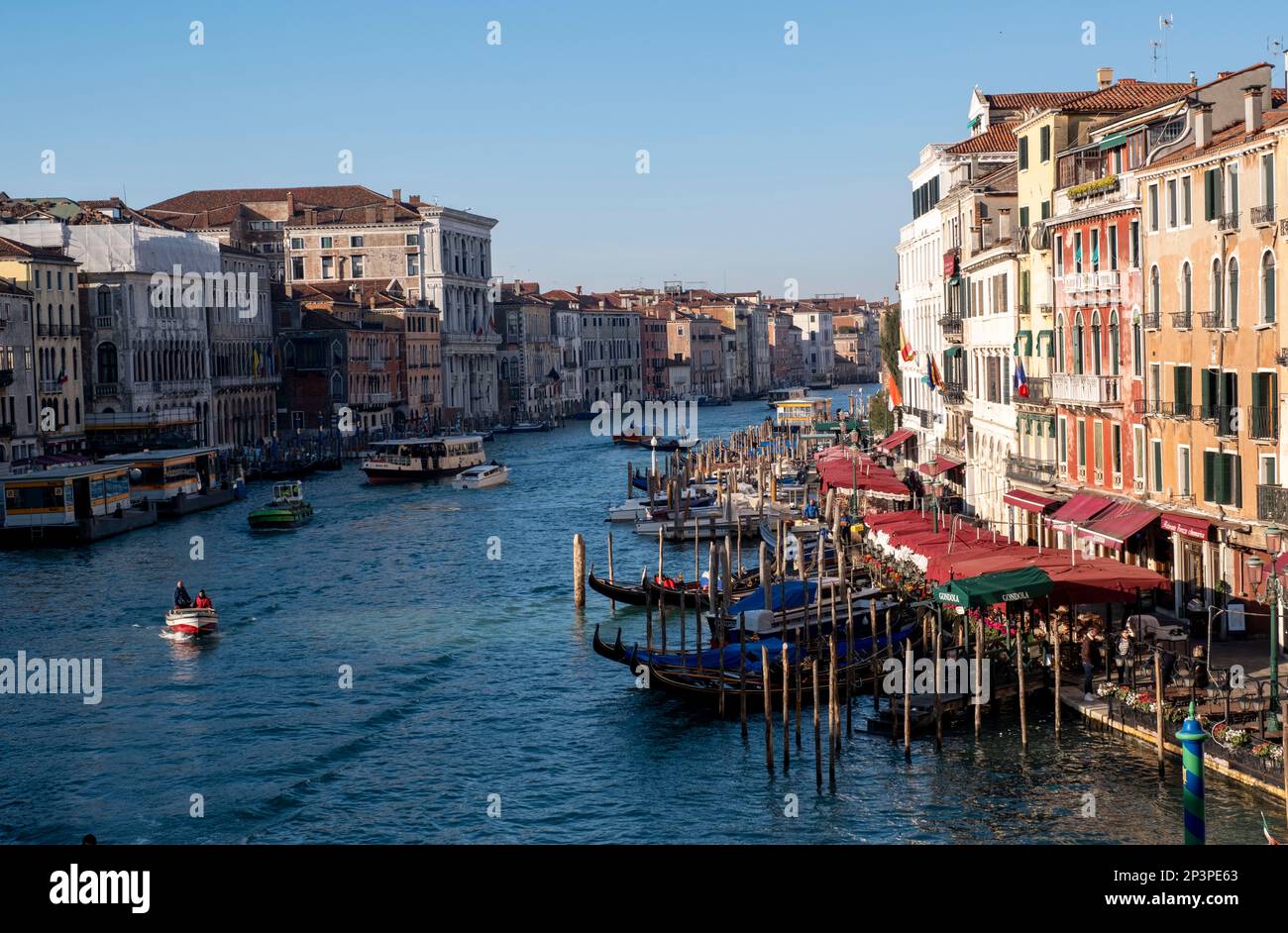 View of the Grand Canal from Rialto Bridge, Venice, Italy Stock Photo ...