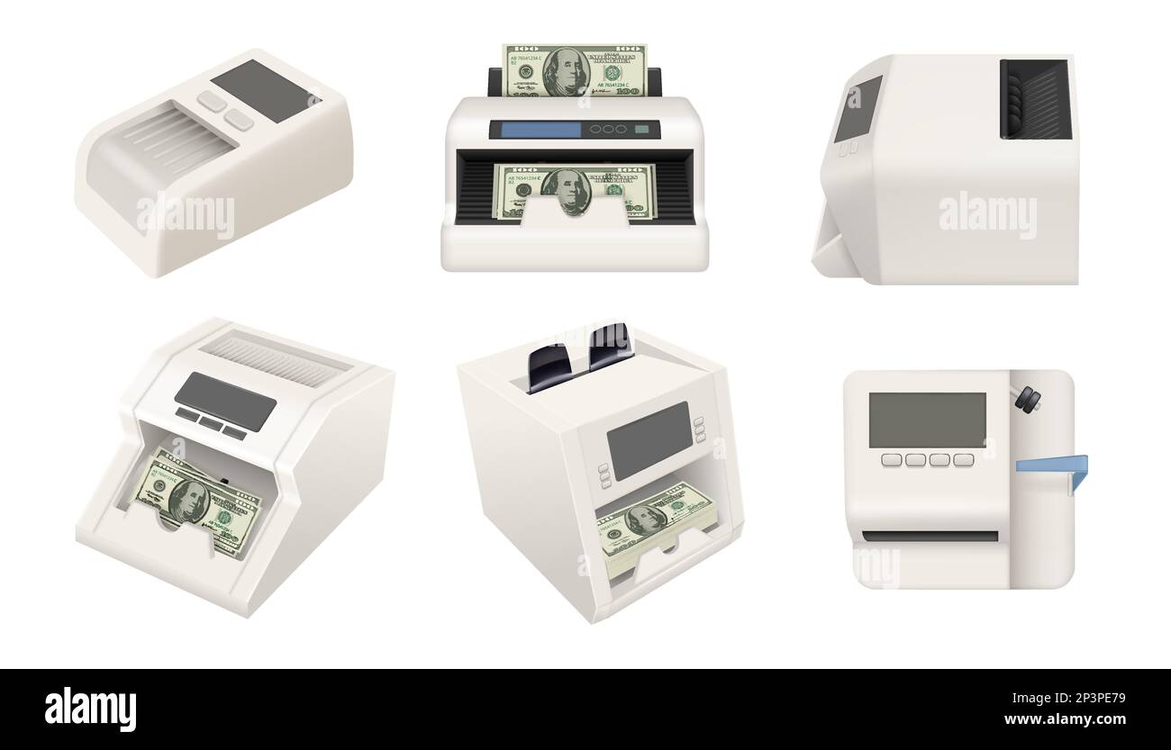 Counter money. Realistic template of electronic items for bank count